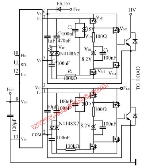 非隔離驅動芯片IR21814S電路設計與集成電路實現要點